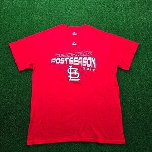 St Louis Cardinals Tshirt Mens Large Red 2012 Post‎ Season MLB Baseball Sports